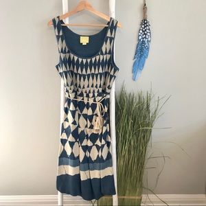 Anthropologie | Maeve Blue Shibori Smocked Dress